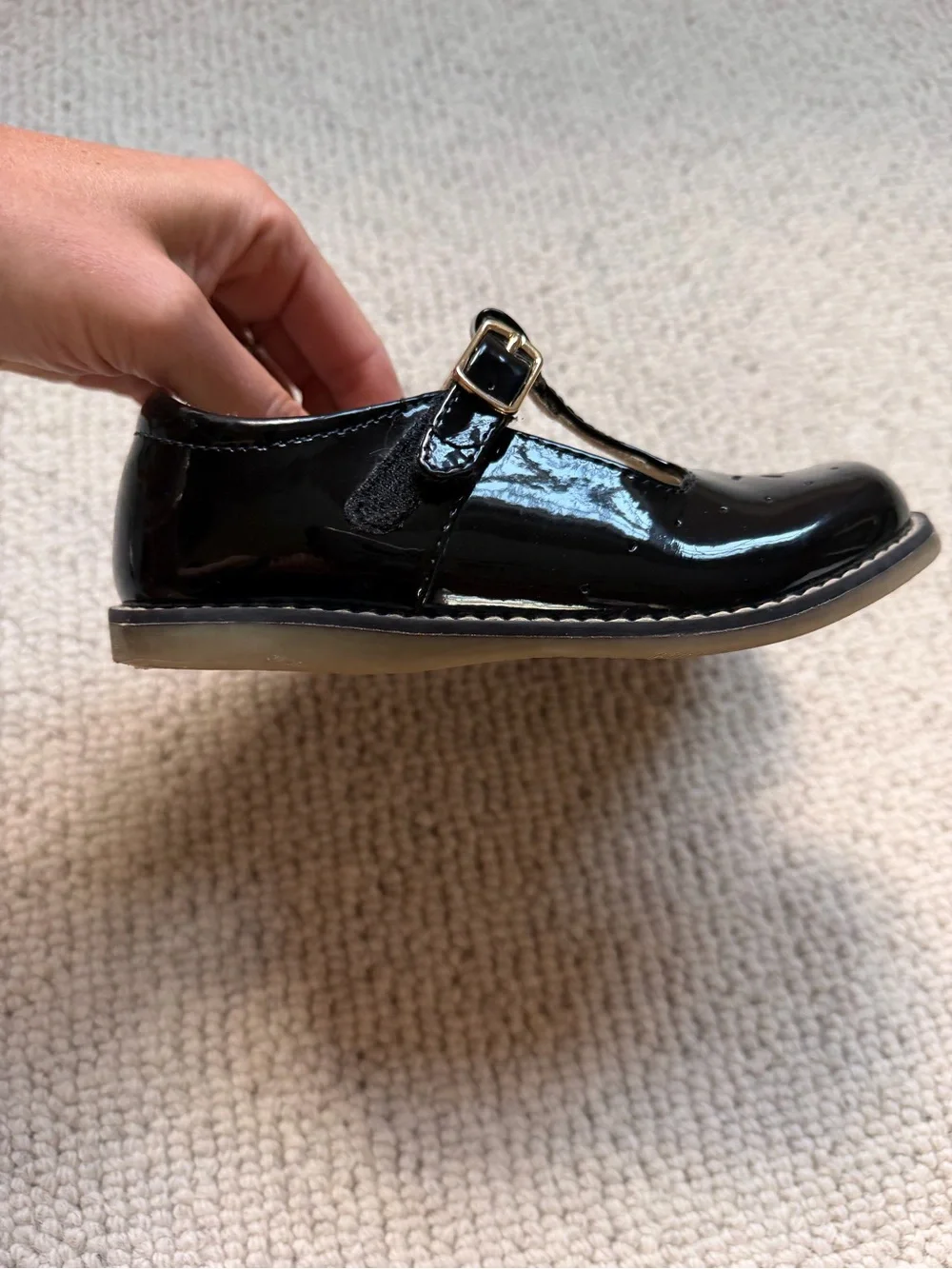 Footmates Toddler black t-strap patent leather Mary Jane 